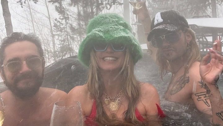 Heidi Klum im roten Bikini: Heiße Whirlpool-Session zu dritt