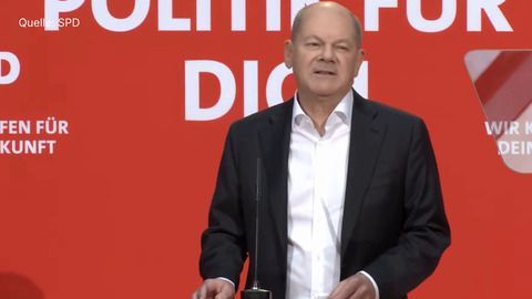 Erste Wahlkampfrede: Scholz schwört SPD zur Aufholjagd ein