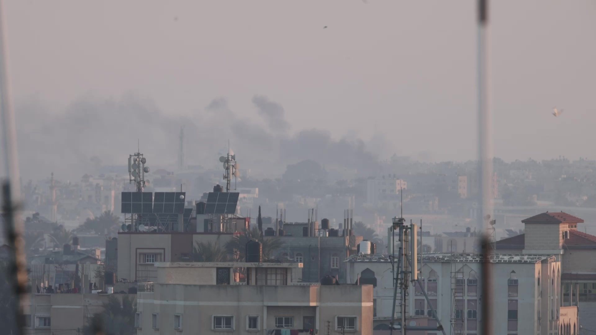 Smoke rises in Khan Yunis during ongoing Israel-Hamas war