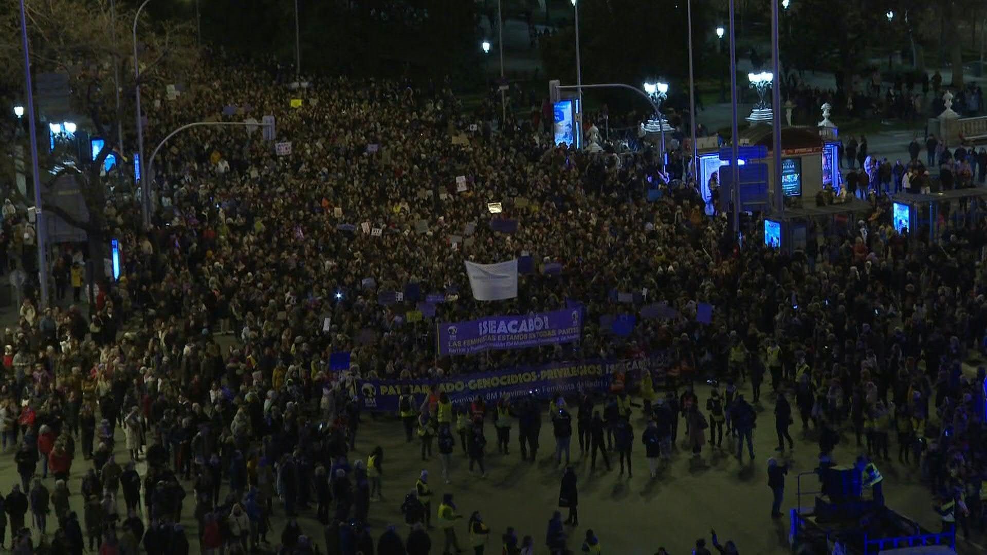 Thousands march in Madrid on International Women's Day