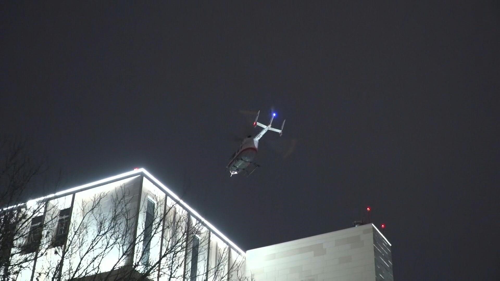 Helicopter arrives at Moscow hospital after deadly theatre shooting