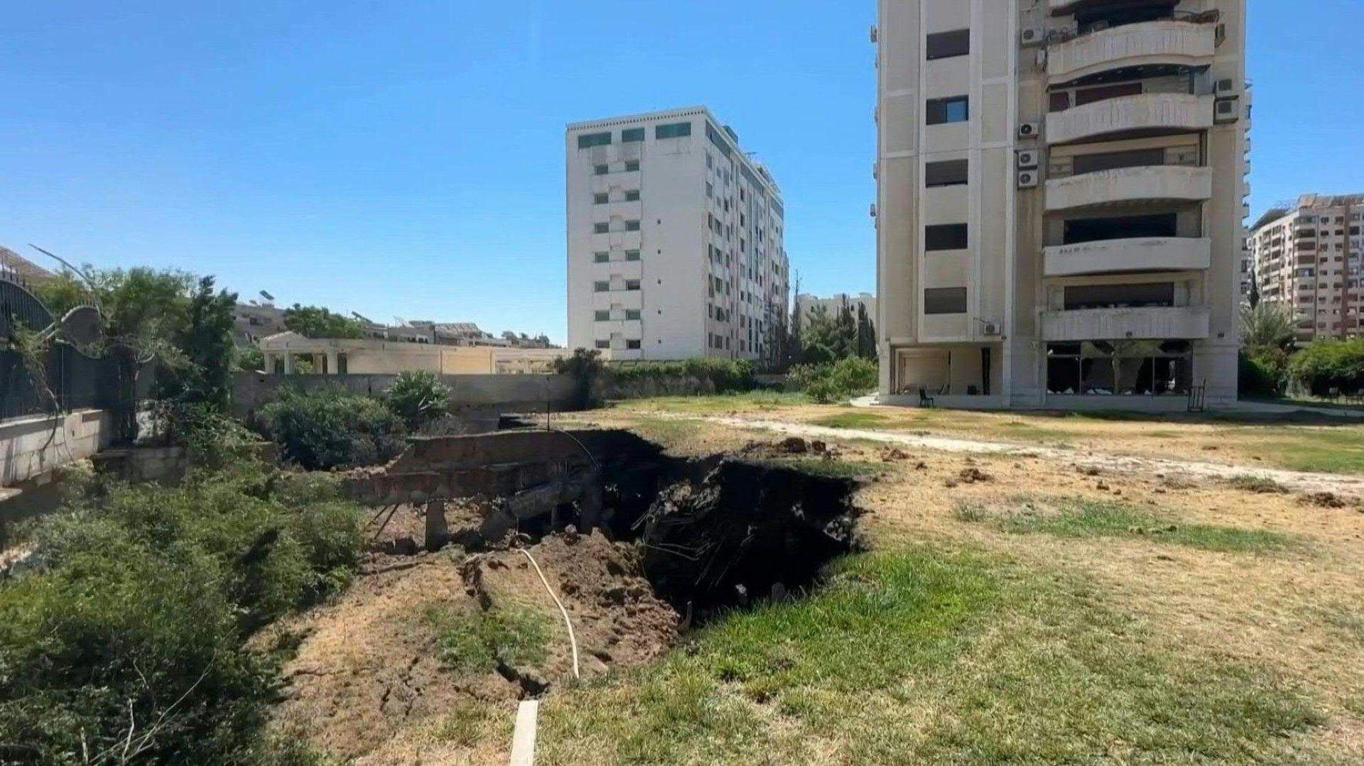 Damage at site of overnight Israeli strike on Syria's capital