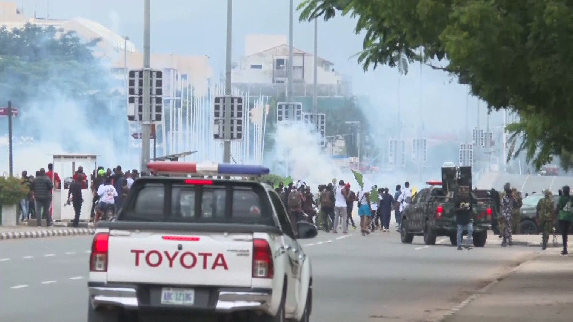 Nigeria police fire tear gas on hardship protests in capital Abuja