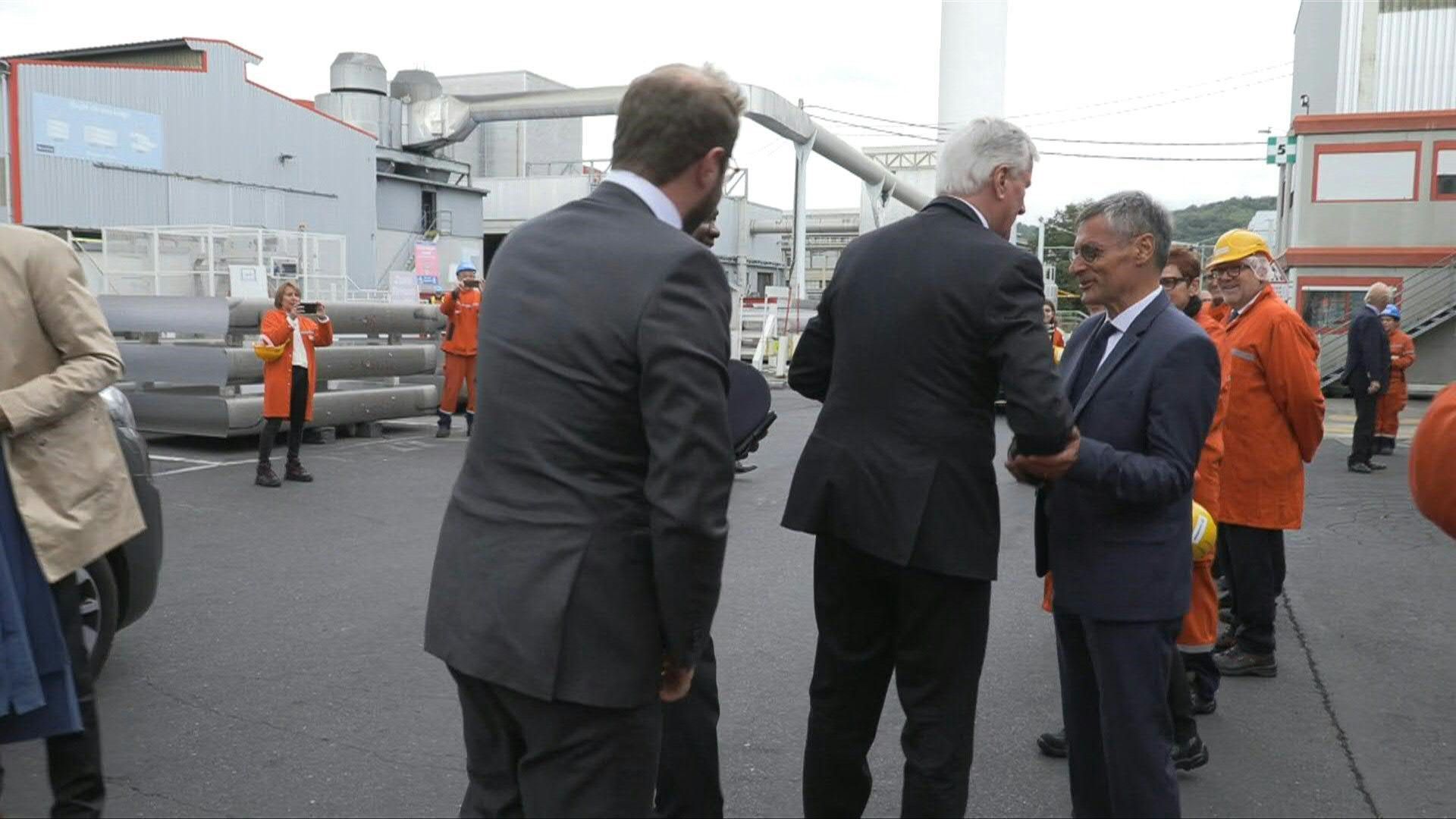 French PM Barnier, economy minister visit sheet metal factory