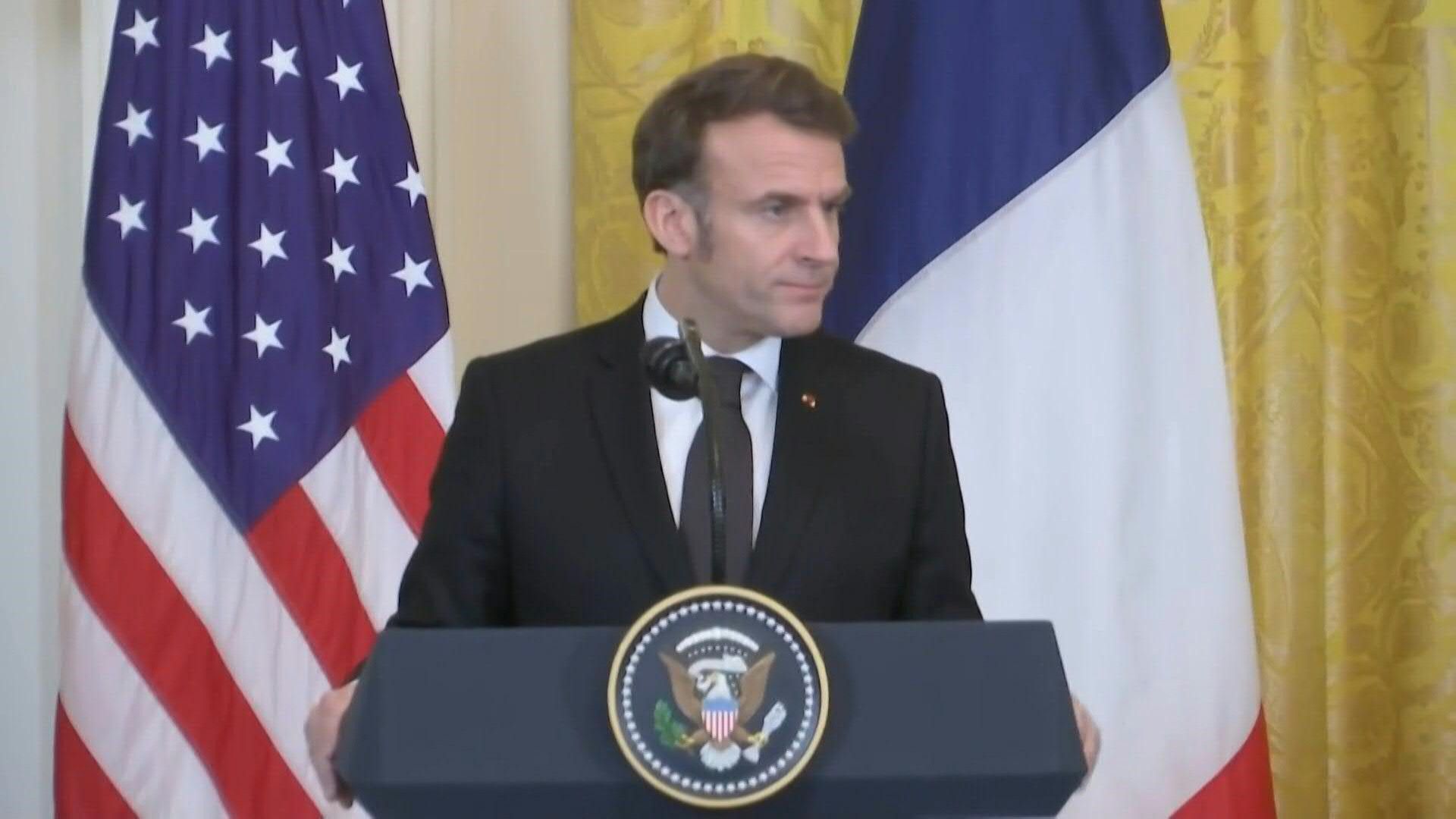 Macron says peace cannot amount to 'surrender of Ukraine'