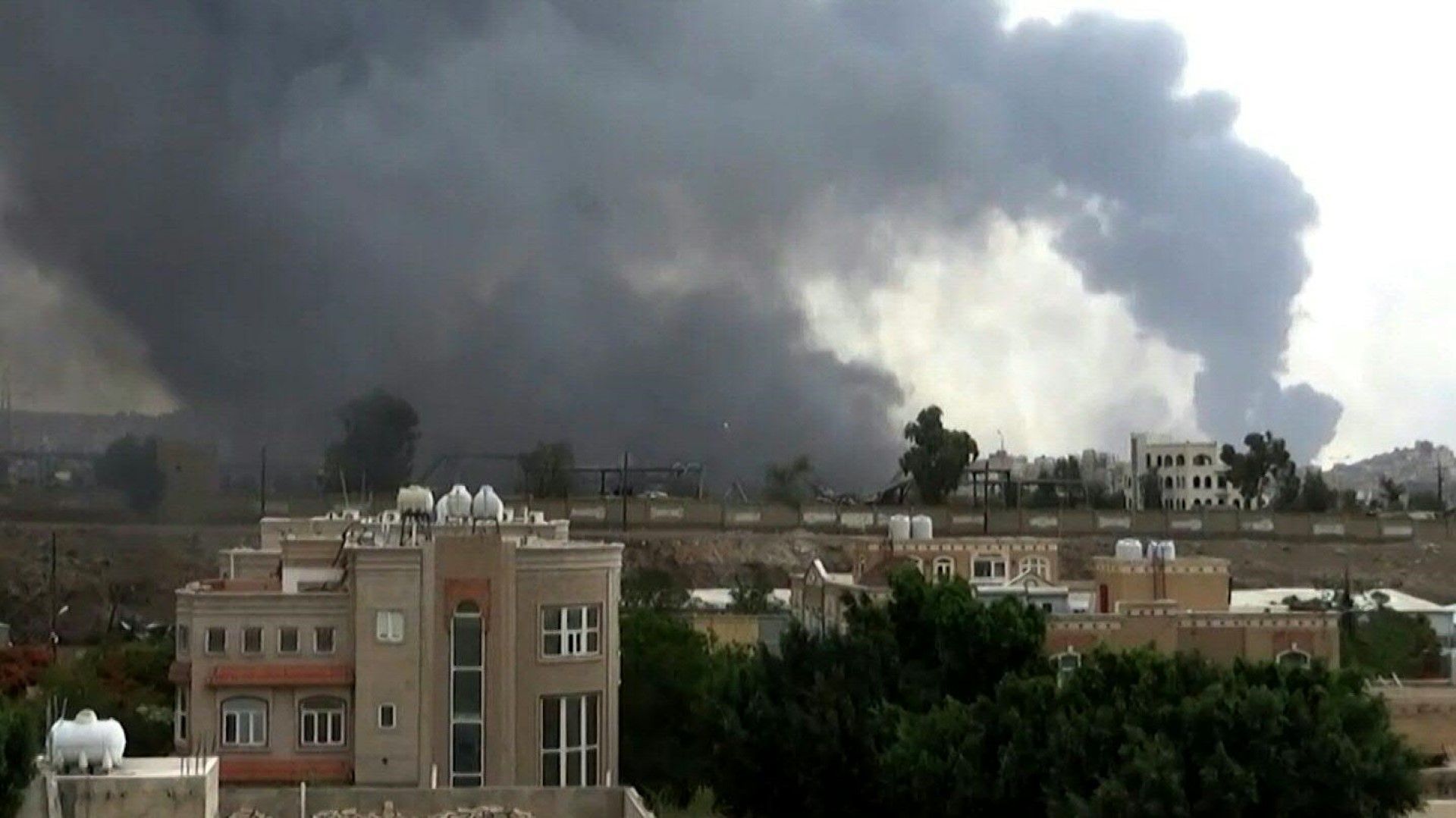 Destruction at power station in Sanaa following Israeli air strikes