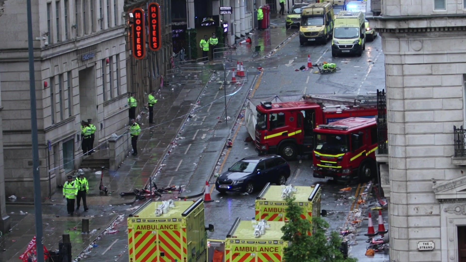 Images from the scene in Liverpool after a car ploughed into a crowd