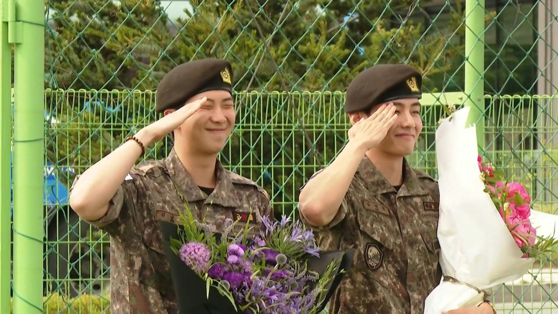 Video: K-pop megastars, V and RM from BTS released from military service