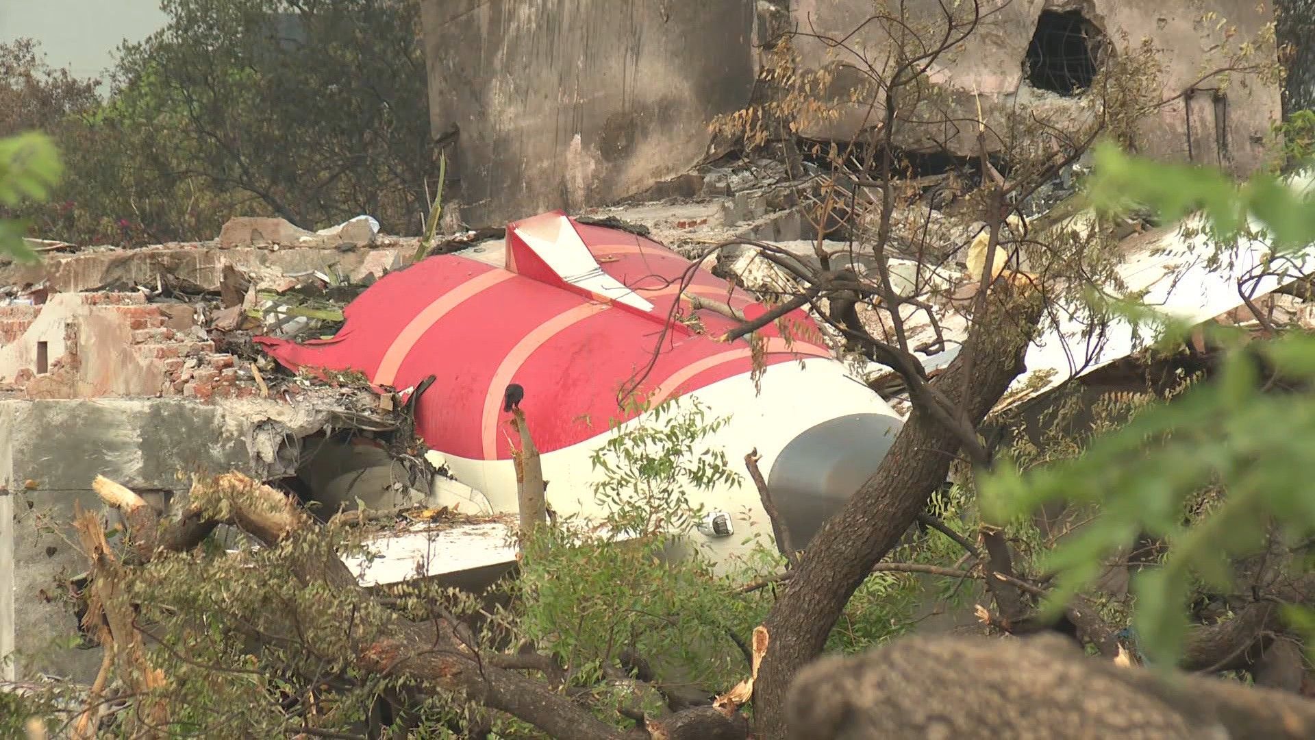 Wreckage of Air India plane after deadly crash