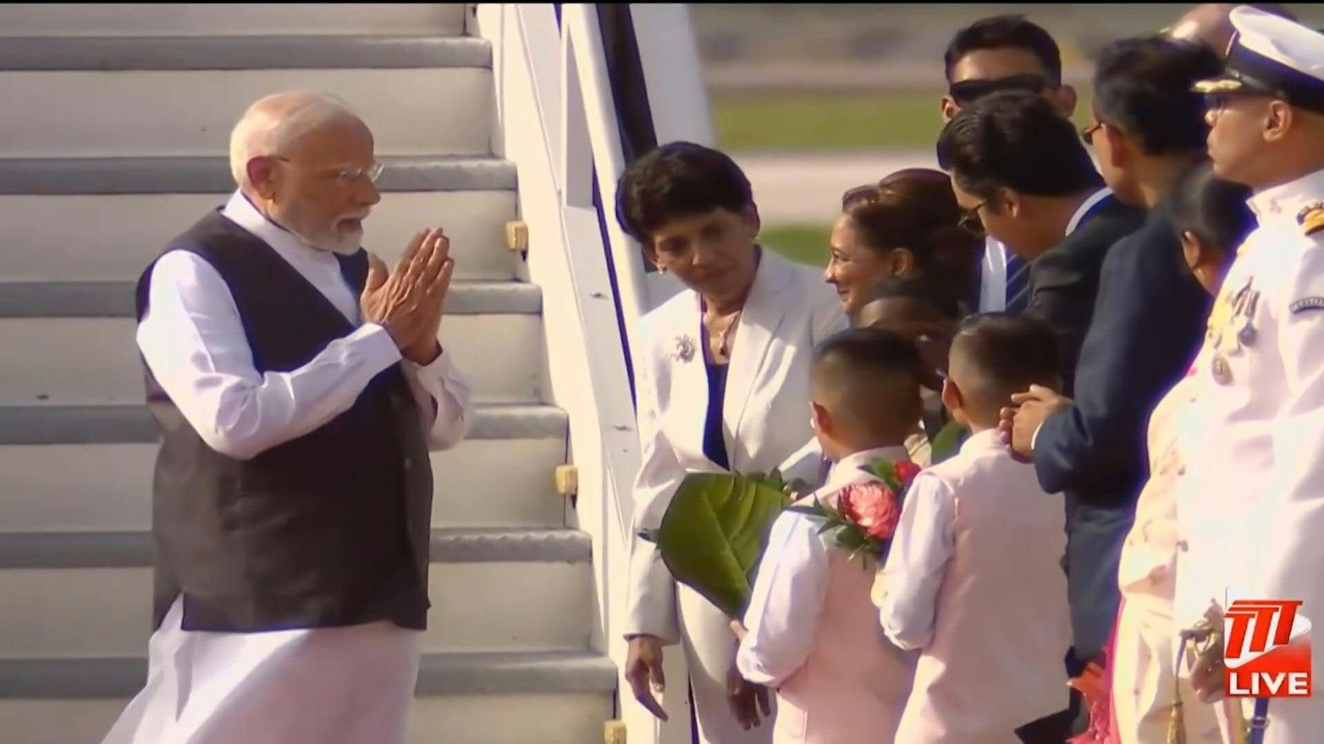 India's Modi arrives in Trinidad and Tobago as part of Caribbean push