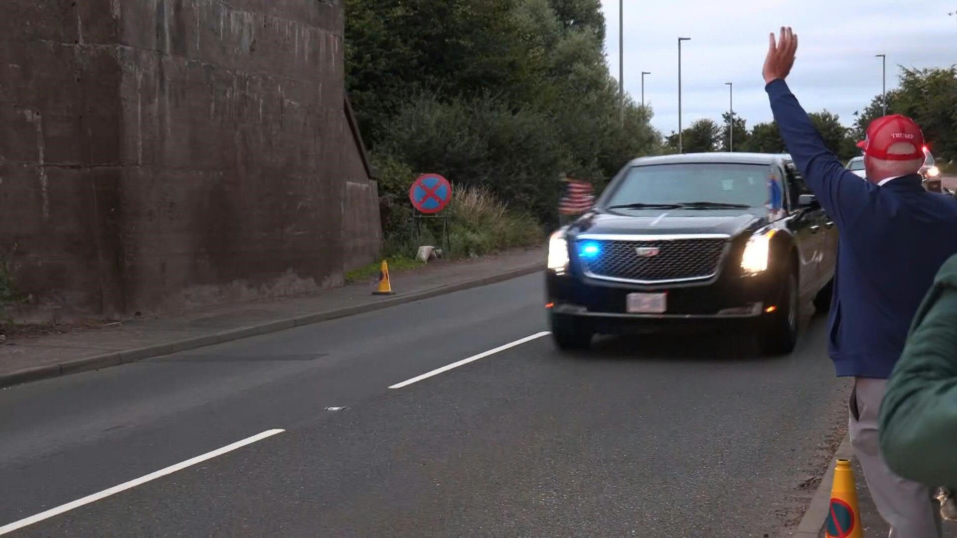 US President Trump arrives in Turnberry to visit Scottish golf course