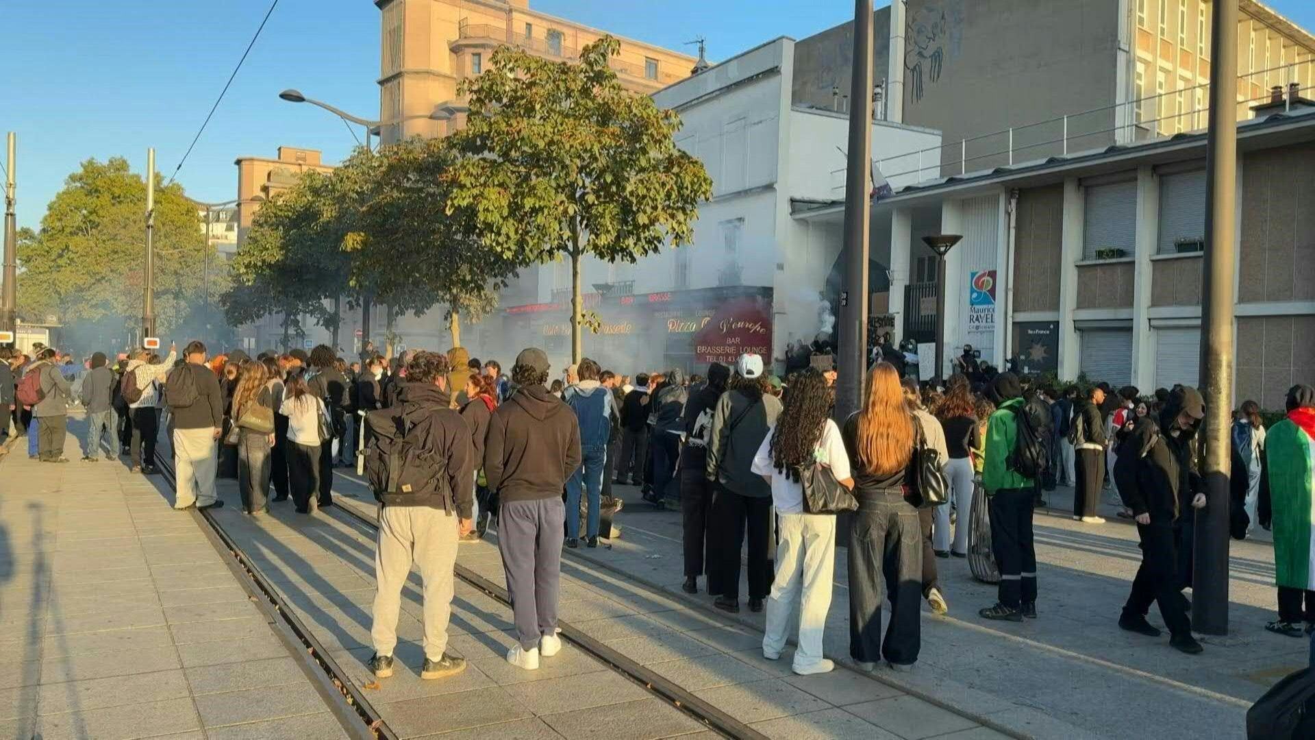 Protesters block school near Paris as France braces for nationwide demonstrations