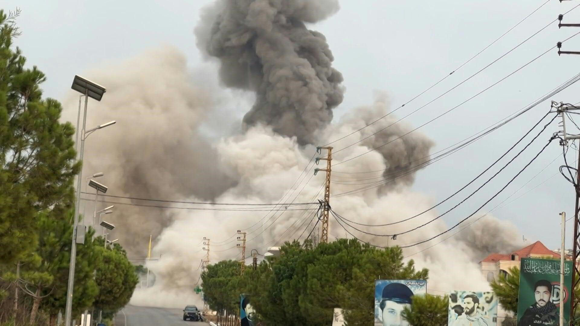 Moment Israeli strike hits southern Lebanese village