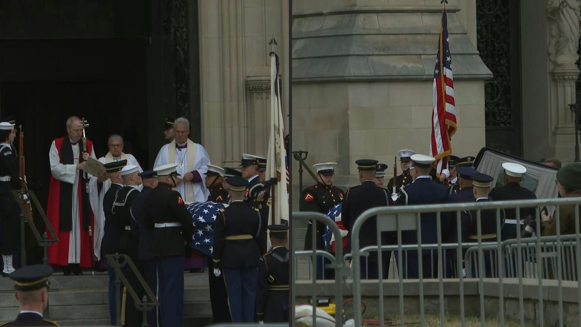 Hearse arrives at Washington National Cathedral for Dick Cheney's funeral