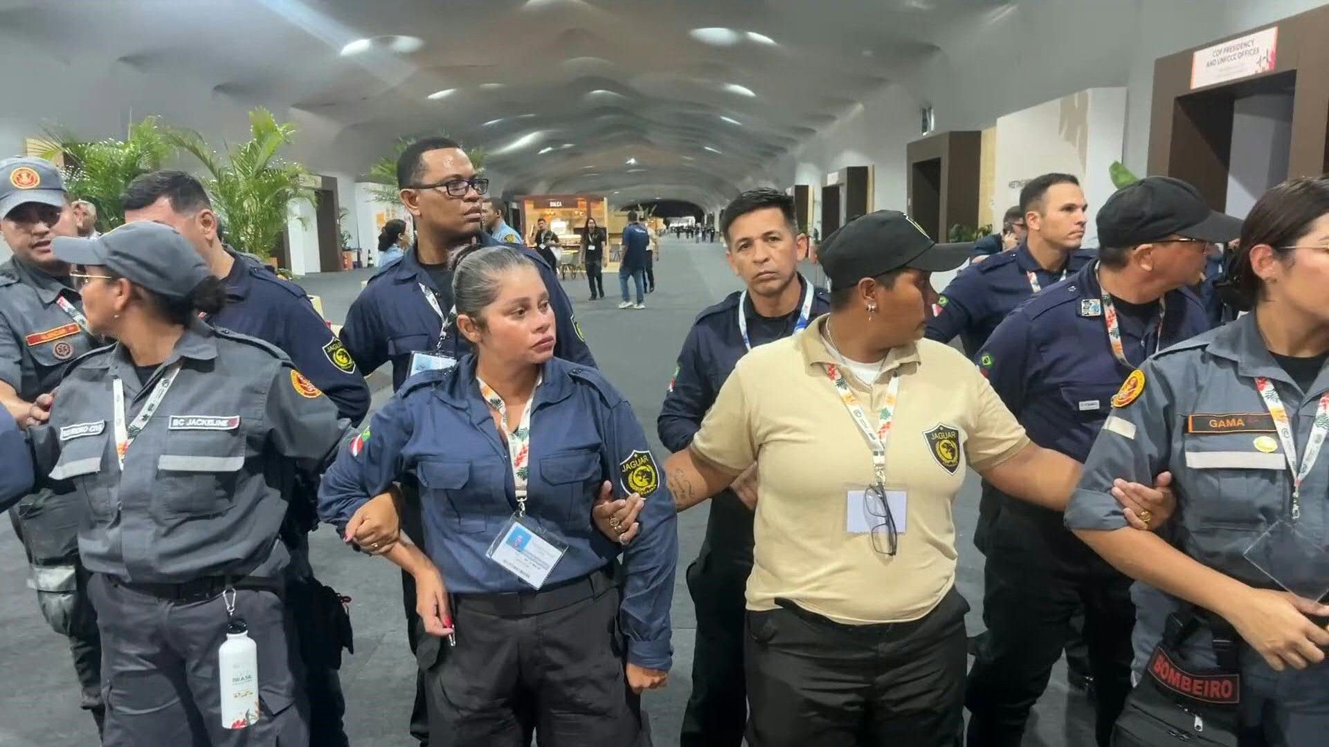 Security on the scene as a fire breaks out at COP30 climate talks in Brazil