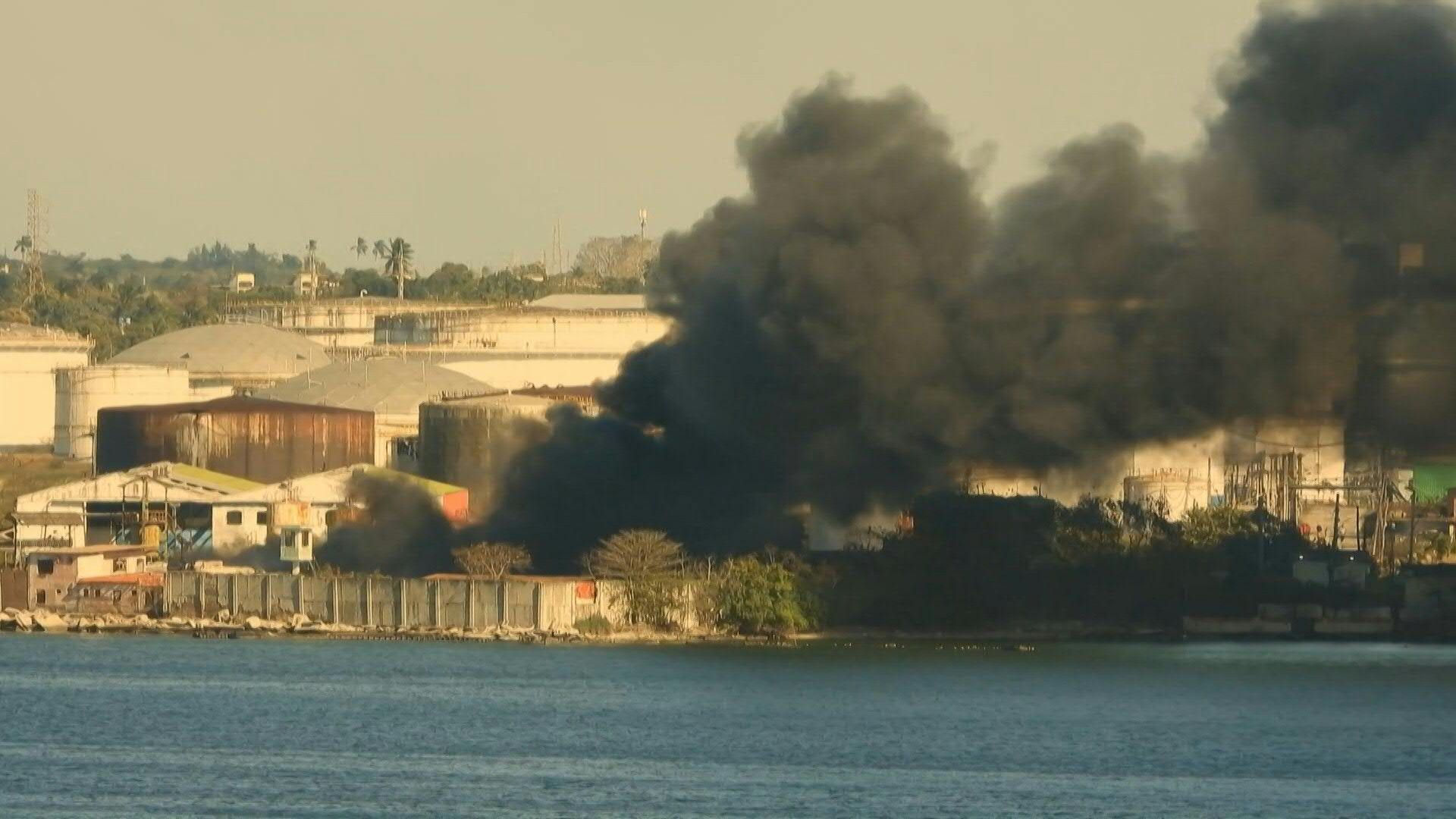 Video: Fire at refinery in Havana as Cuba battles fuel shortages