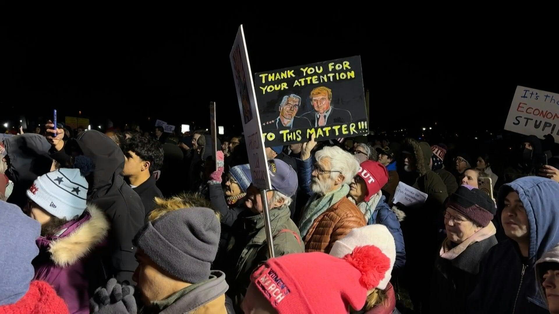 Video: Democrats hold rally near Capitol ahead of Trump's State of the Union speech