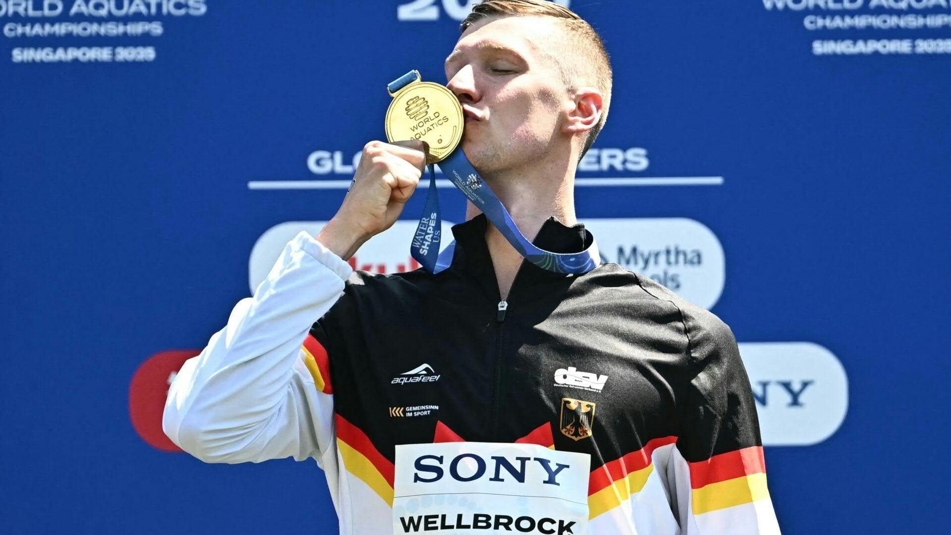 Zweites Rennen, zweites Gold: Wellbrock triumphiert auch über fünf Kilometer