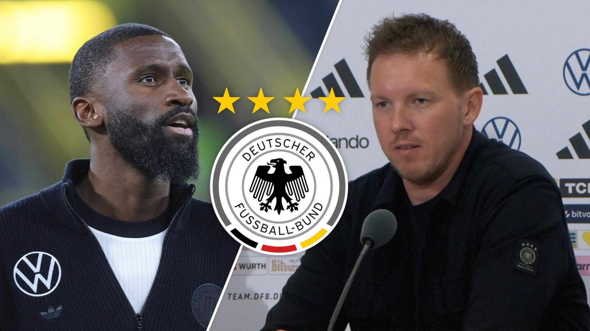 Video: "Hat versichert, dass er alles gibt": Nagelsmann setzt Rüdiger vorerst auf die Bank