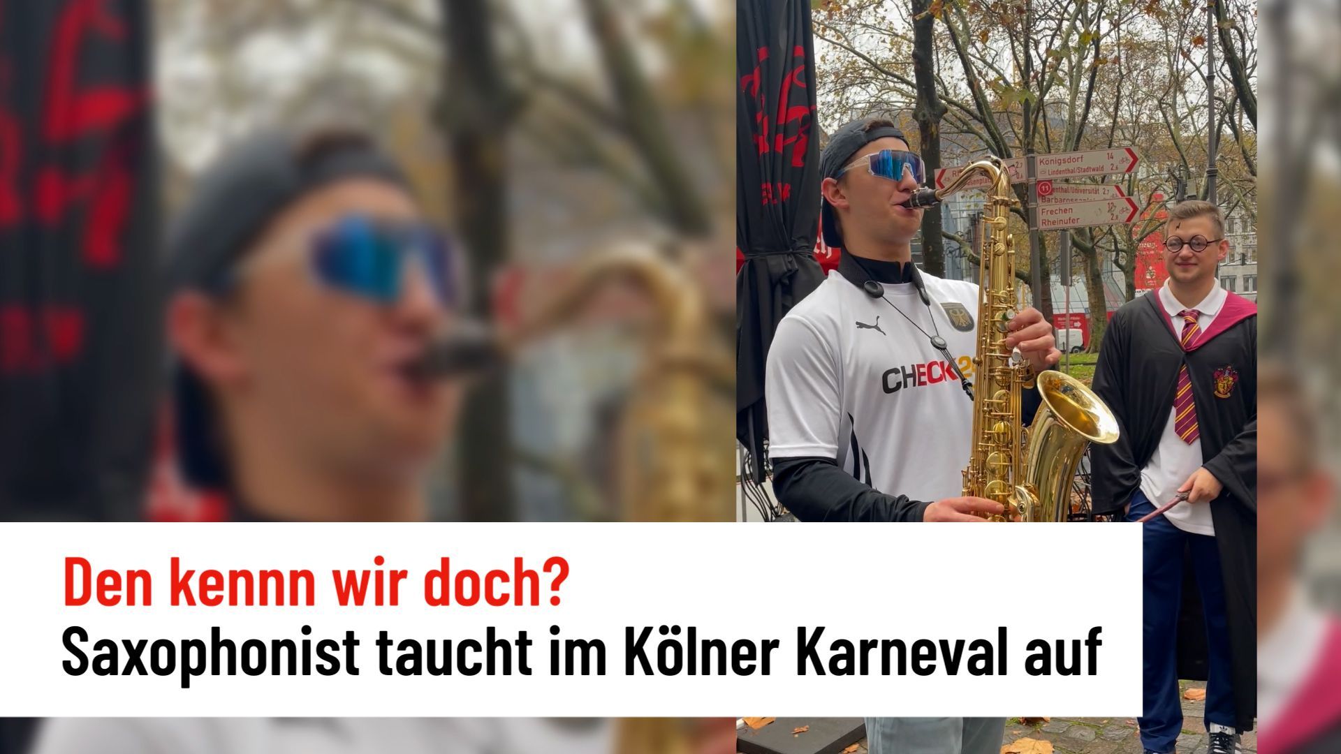 Den kennen wir doch? Saxophonist taucht im Kölner Karneval auf