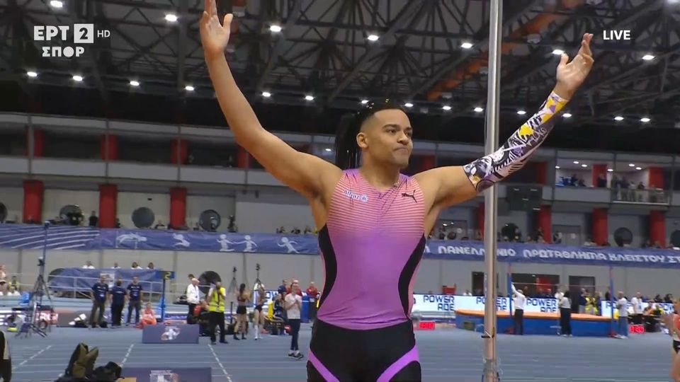 «Πέταξε» στα 6,07 ο απίθανος Μανόλο και κατέρριψε το πανελλήνιο ρεκόρ κλειστού στίβου (VID)