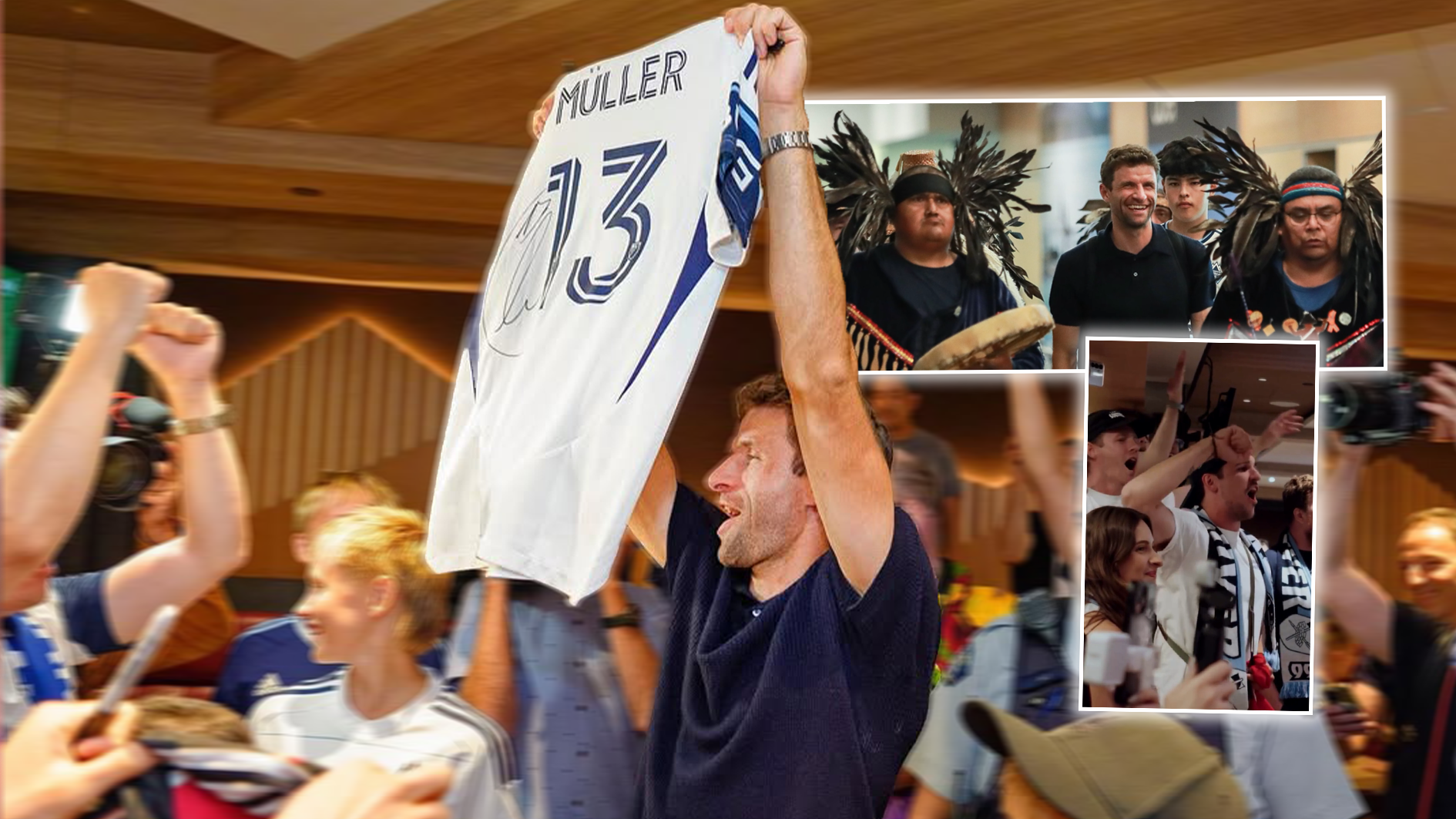 Thomas Müller in Vancouver! Kurioser Empfang mit Ureinwohner und Fangesänge