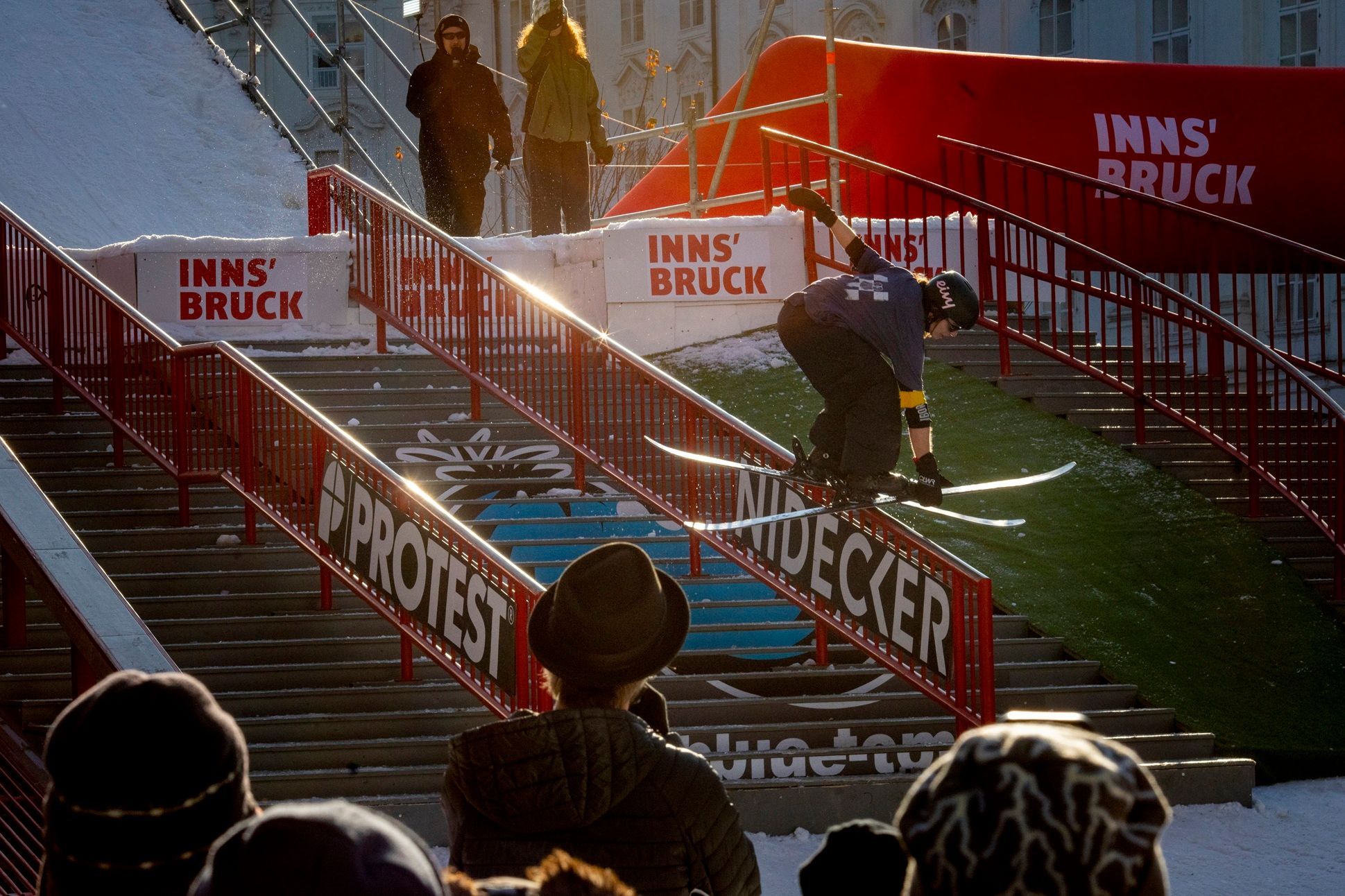 Freeskier Laura Wallner takes advantage of home turf and wins at the Rock A Rail Ski Contest