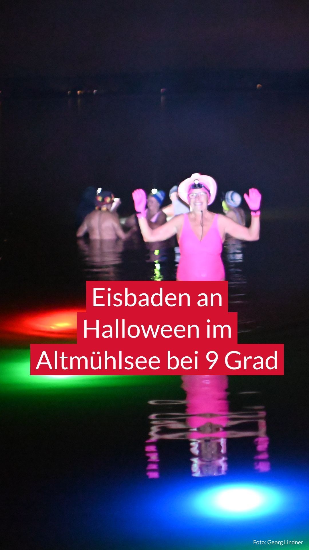 Video: Eisbaden an Halloween im Altmühlsee