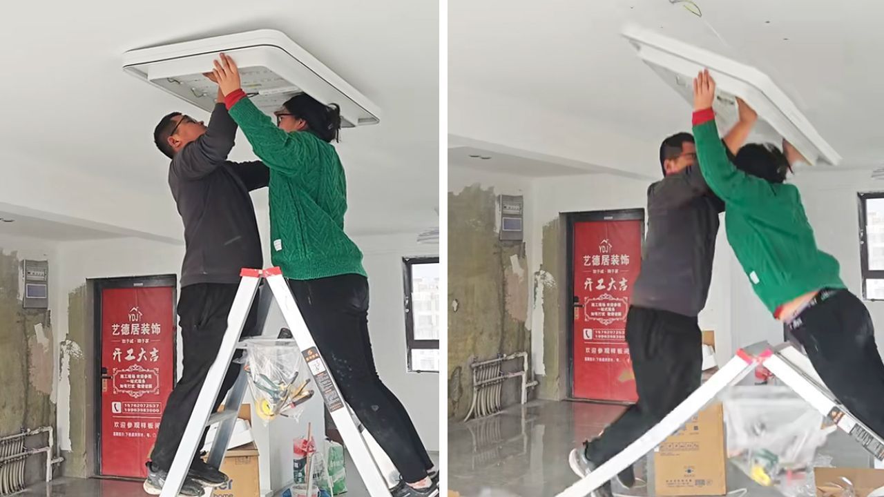 Eingeknickt-Paar-erlebt-auf-Leiter-eine-berraschung