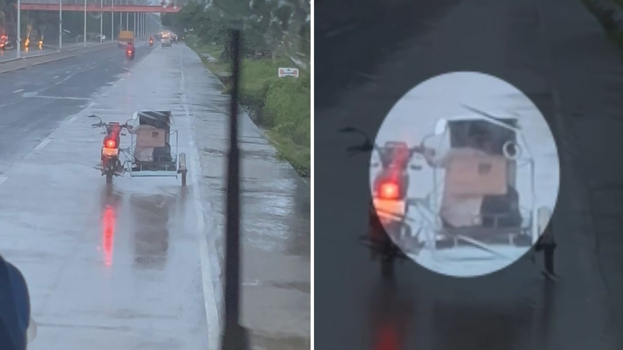 Video: Geisterfahrt: Buspassagiere beobachten Motorrad ohne Fahrer