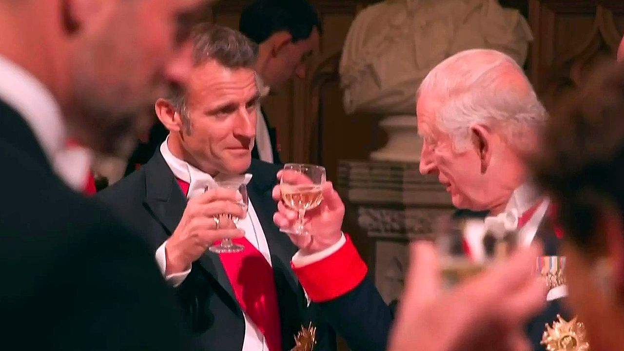 Pomp und Politik: Macron erstmals zu Gast bei König Charles III.
