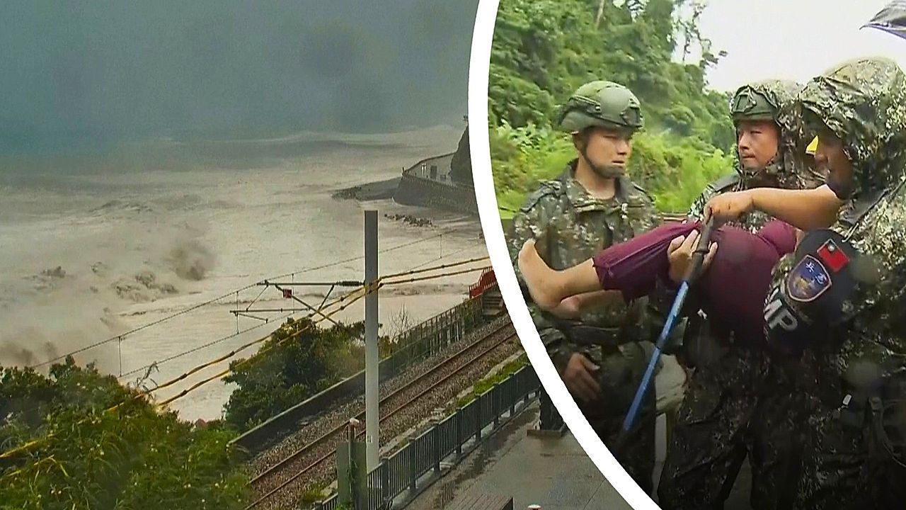 Überschwemmungen und Schäden: Taifun Podul trifft Taiwans Ostküste