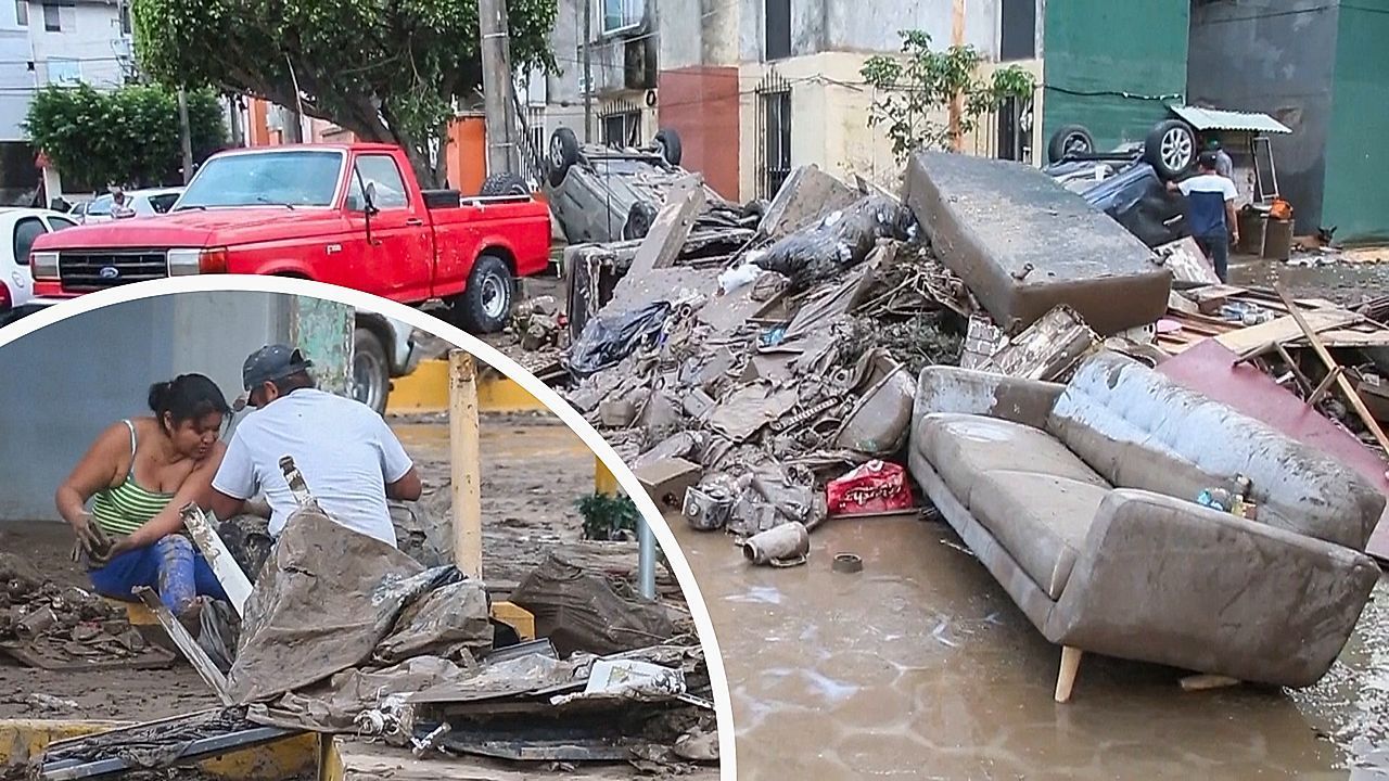 Video: Schwere Unwetter in Mexiko: Heftige Regenfälle fordern Dutzende Tote