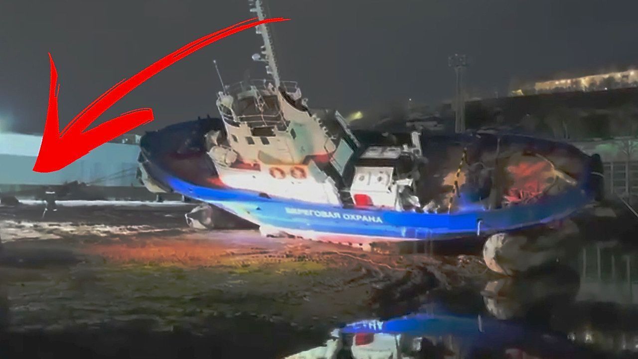 Video: Terrifying moment Coast Guard vessel capsizes during maintenance work