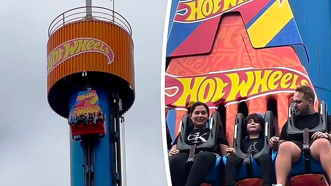 Video: Three siblings left hanging 300 feet up on broken theme park ride in Brazil