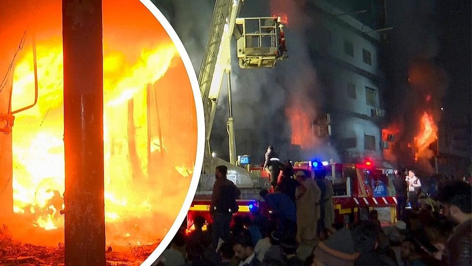 Einkaufszentrum in Flammen: Mindestens elf Tote in Pakistan