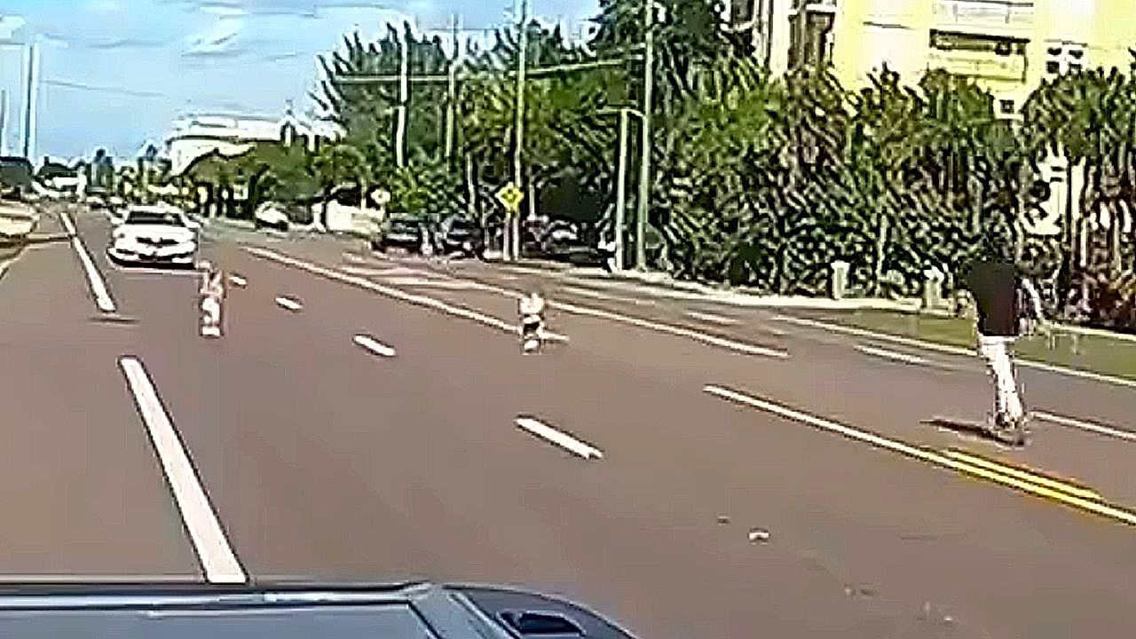 Video: Mutiges Eingreifen: Fahrer rettet Kleinkinder von mehrspuriger Straße