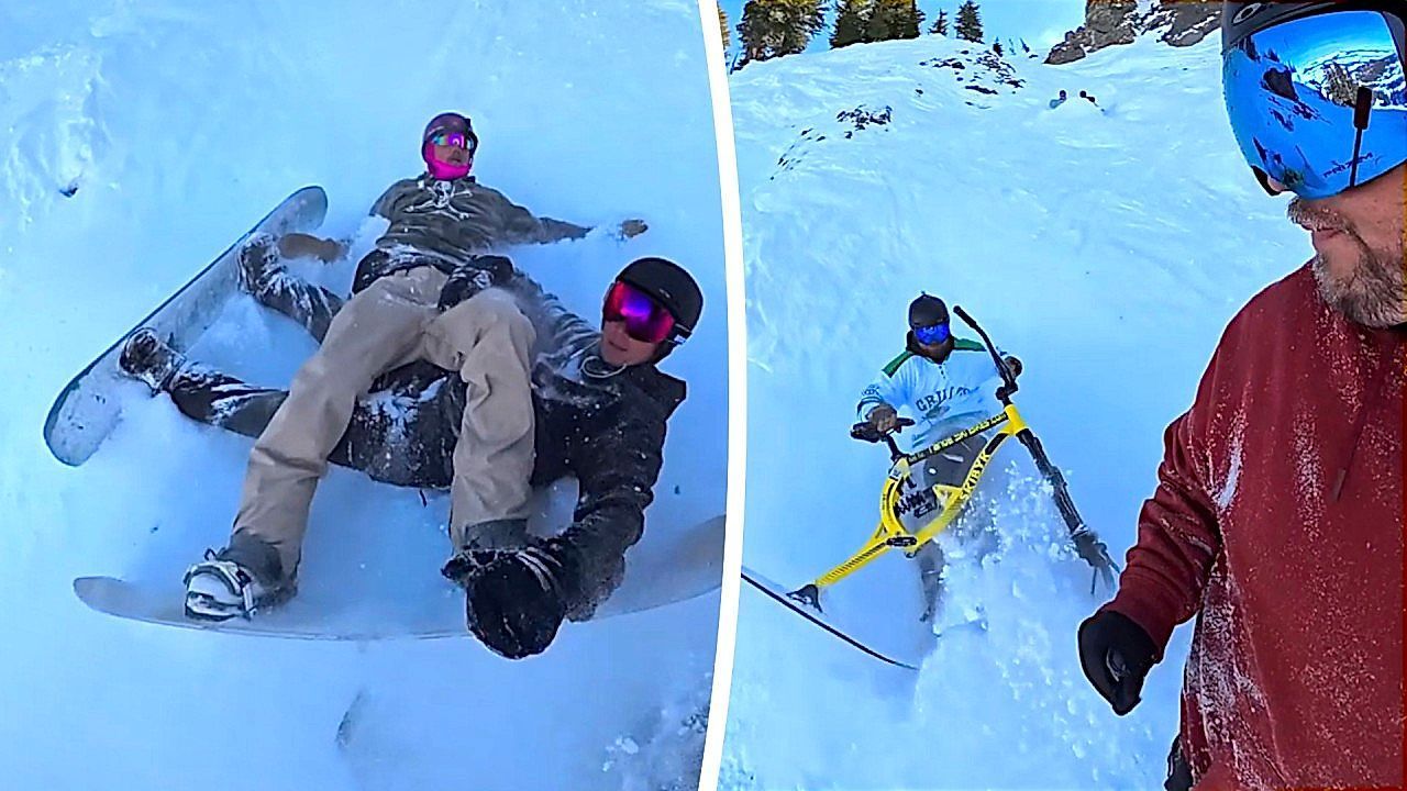 Video: Ski warm-up turns into unexpected downhill slide in California