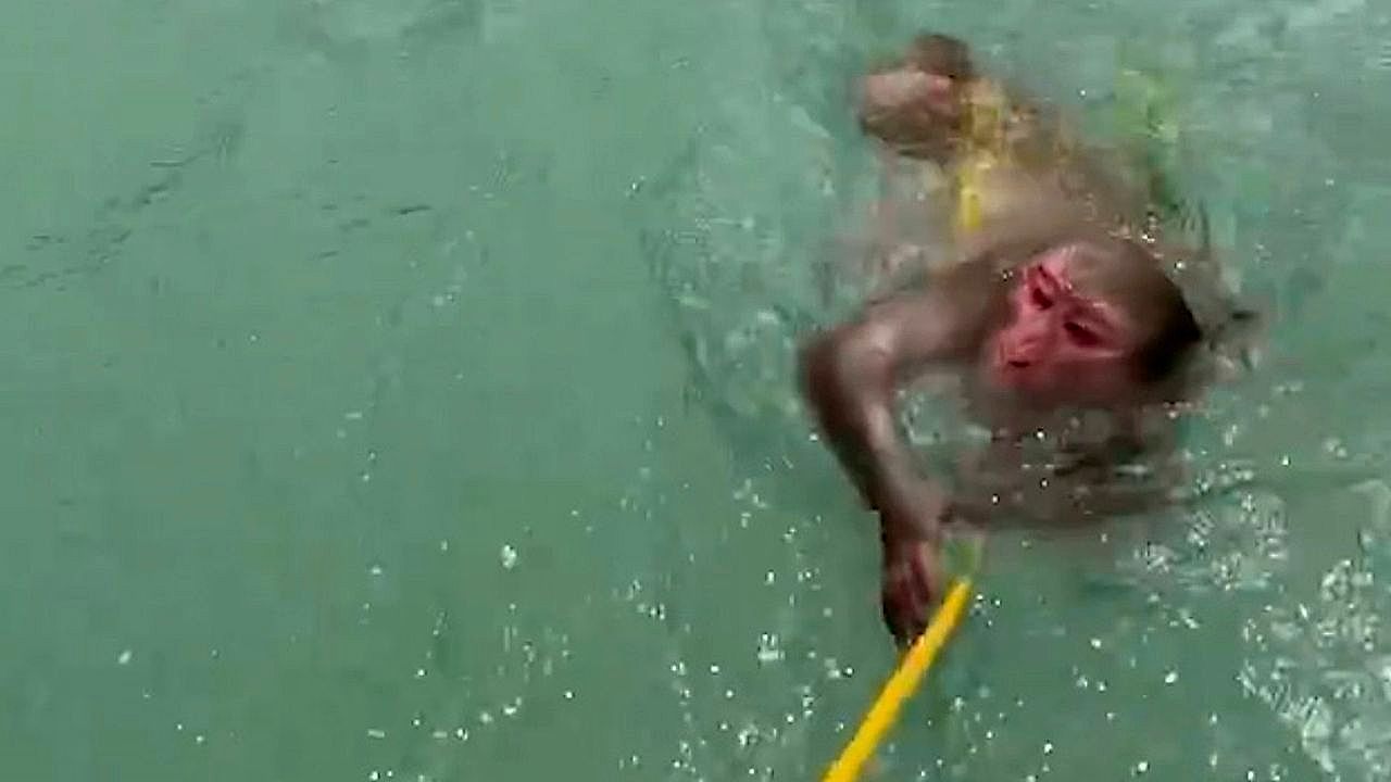 Video: Rafters spring into action after spotting monkey in distress mid-river