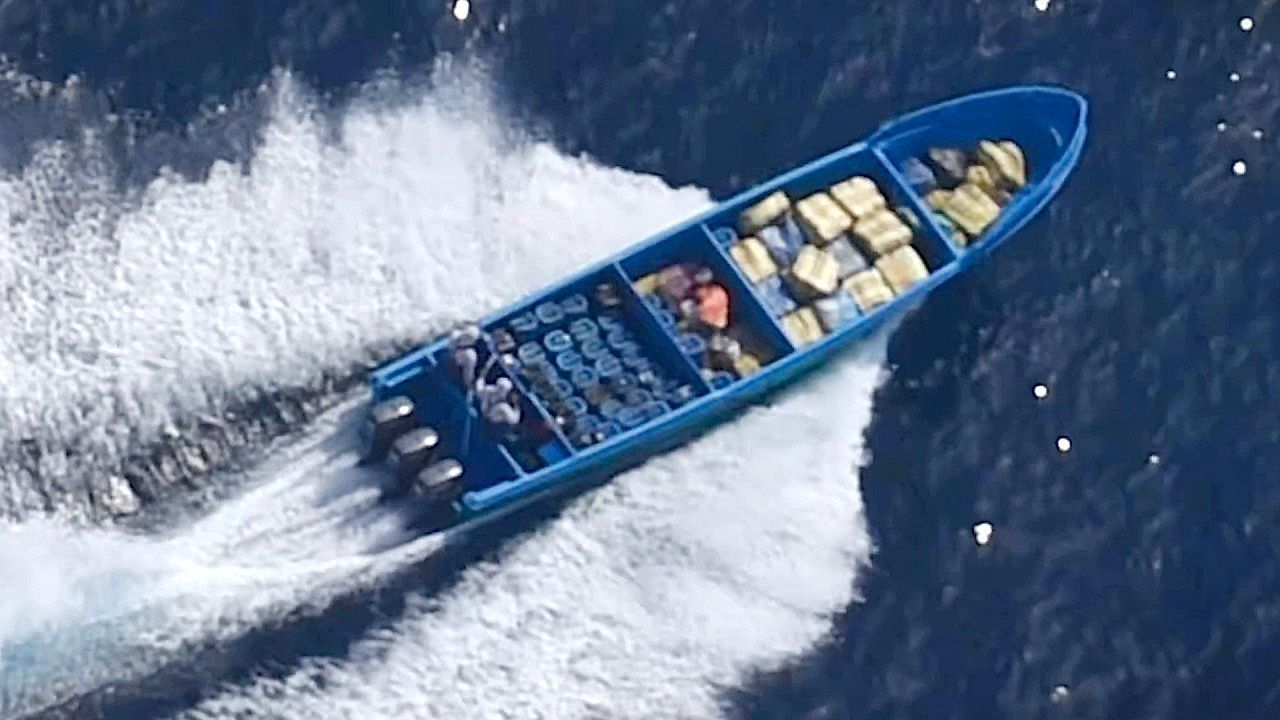 Video: US spy plane tracks drug boat as coast guard seizes 1.8 tonnes of cannabis