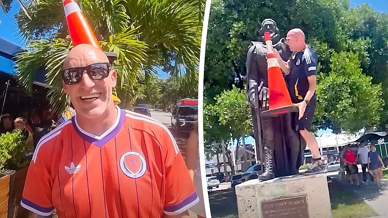 Schottland-Fan-setzt-Statue-Verkehrsh-tchen-auf-doch-Miamis-Polizei-versteht-keinen-Spa-