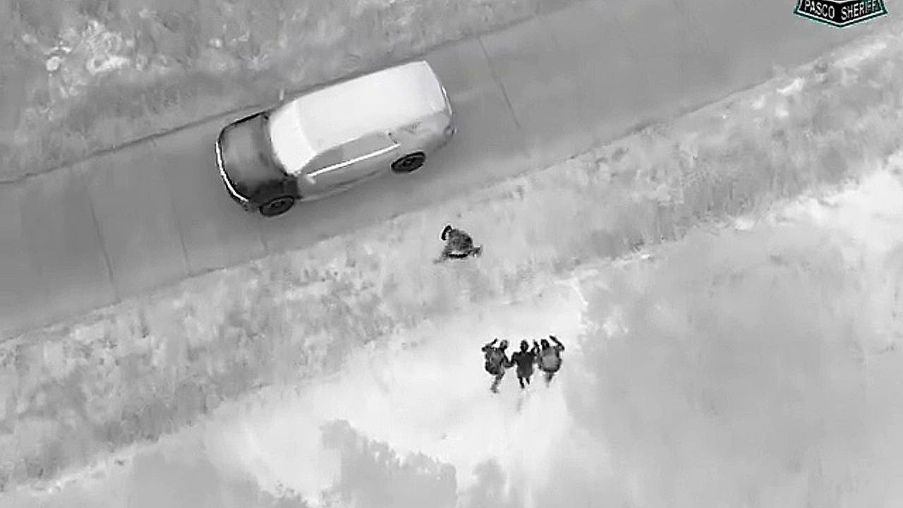 Video: Police drone finds missing man lost in woodland using thermal imaging at 3am