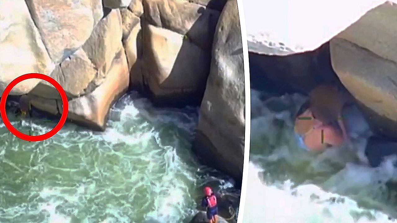 Video: Woman rescued after becoming trapped in deadly California river's raging rapids