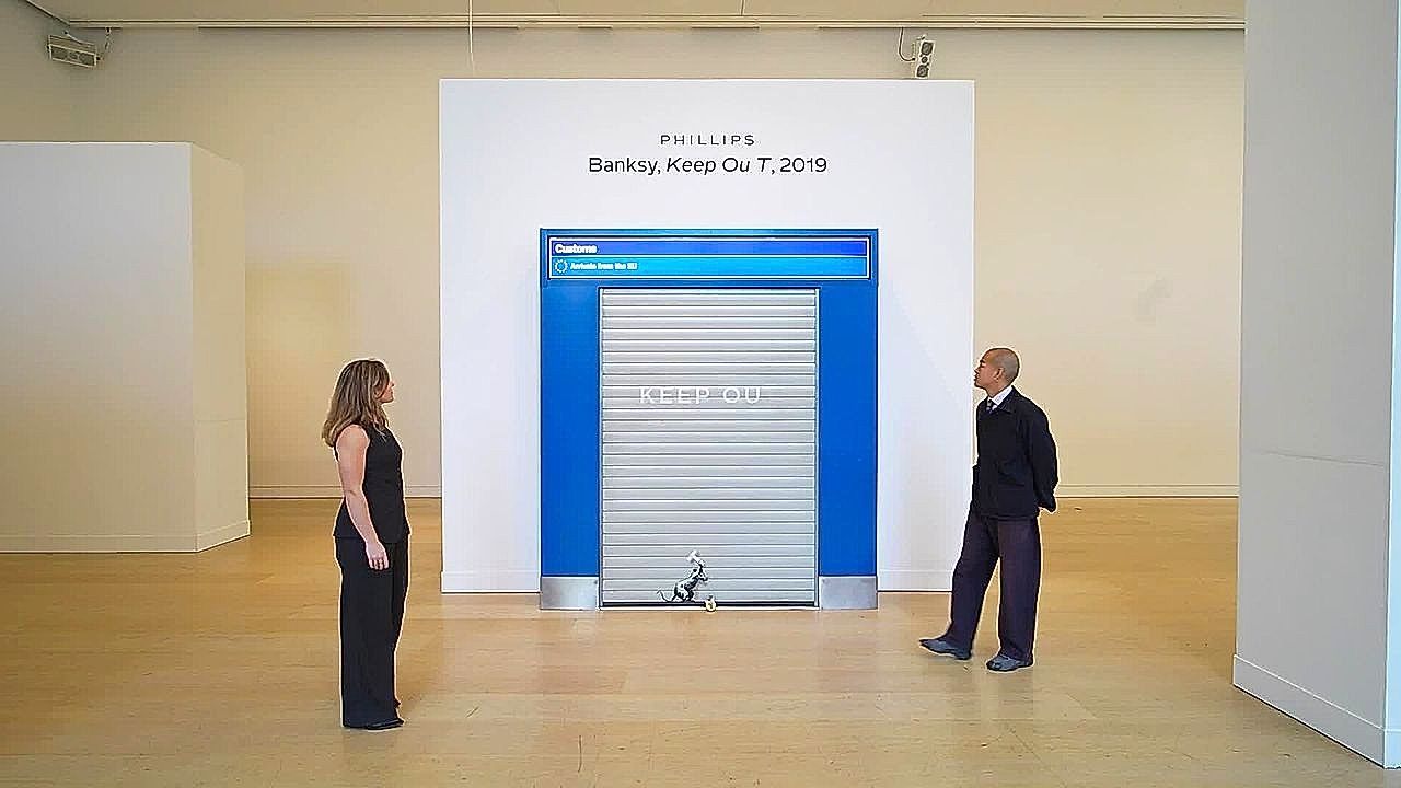 Video: Banksy's anti-Brexit artwork 'Keep Ou T' unveiled with estimate value of up to £1.8 million