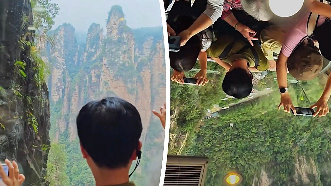 90 Sekunden nach oben: Gläserner Aufzug schießt mit Touristen Steilwand hinauf