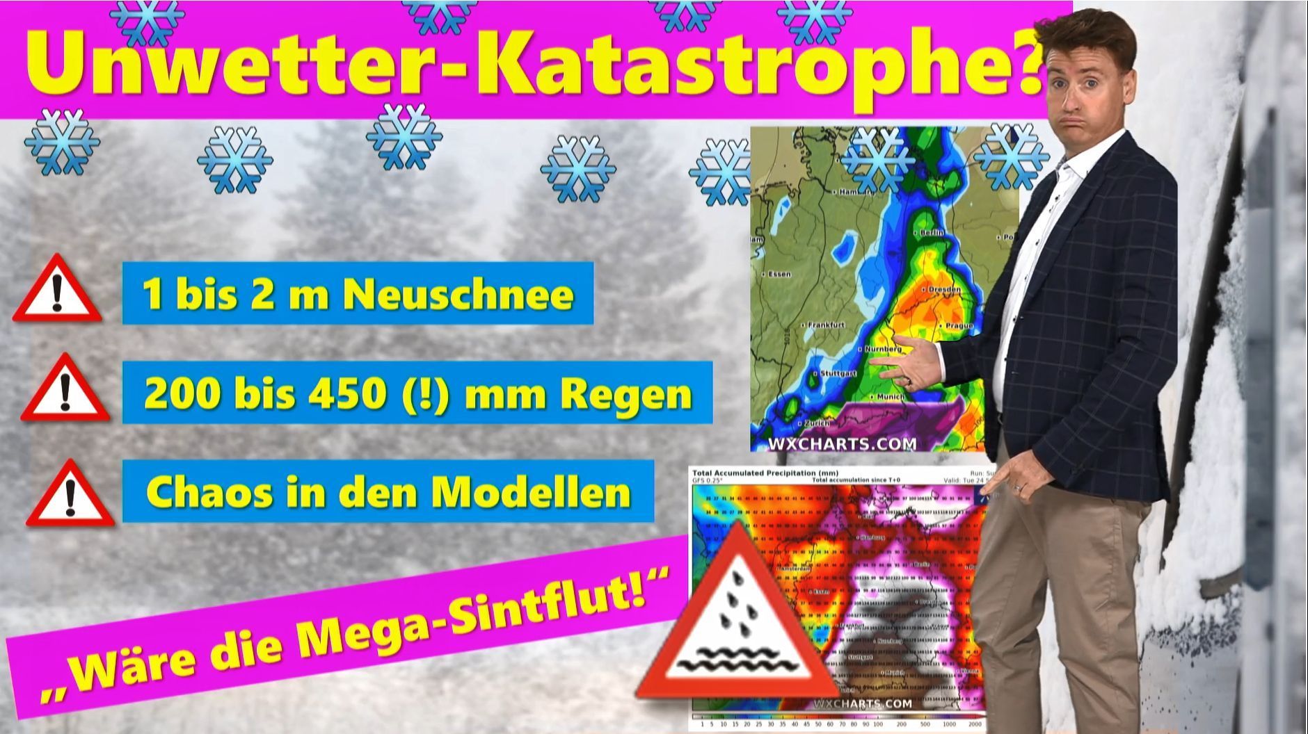 Schockierende Niederschlagskarten für Deutschland. Wetterexperte: "Wenn das so kommt, wäre es eine Katastrophe"