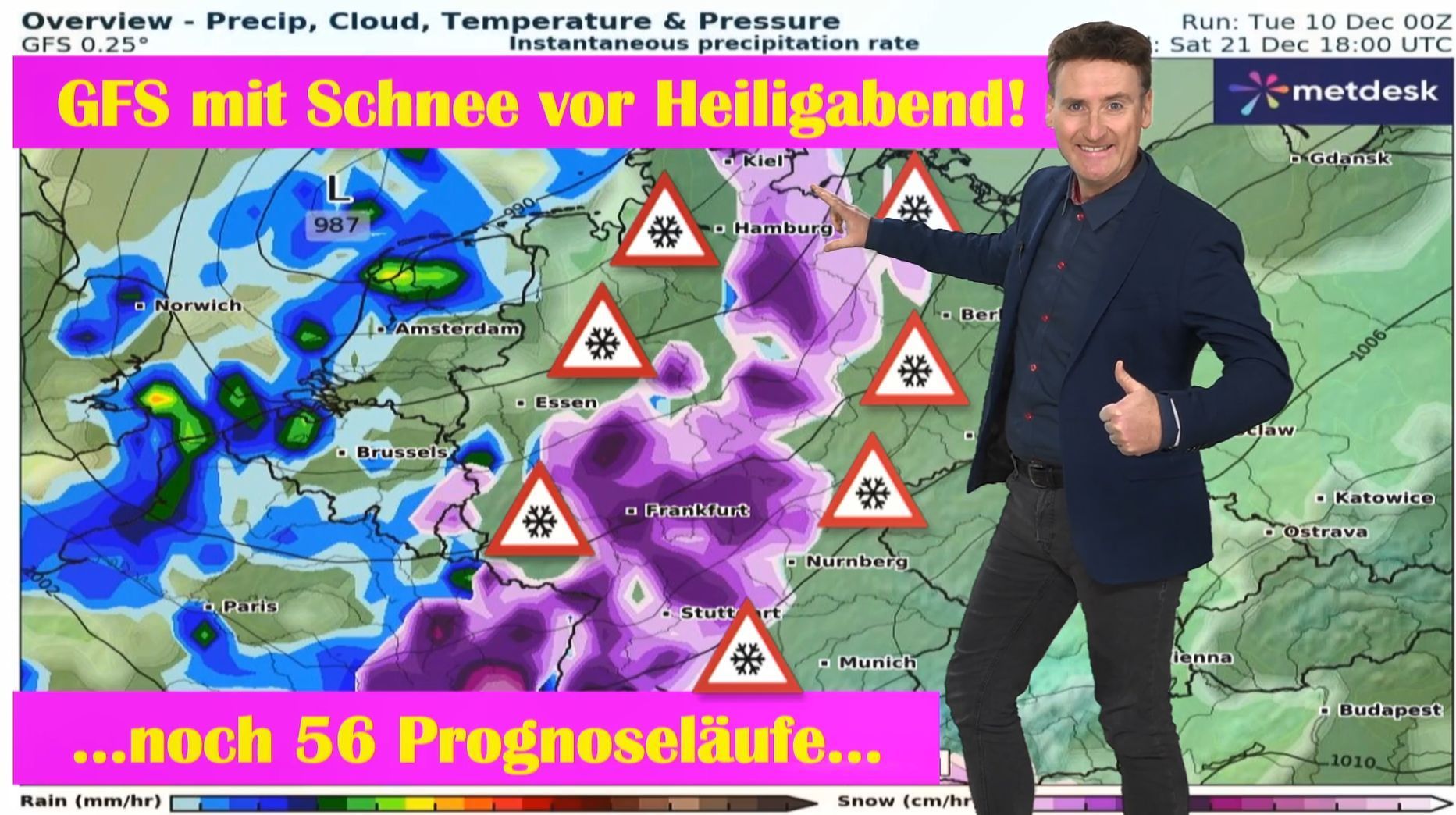 Wetterexperte erklärt: Noch 14 Tage oder genau 56 weitere Prognoseläufe trennen uns von Weihnachten! Werden die Festtage weiß oder grün?
