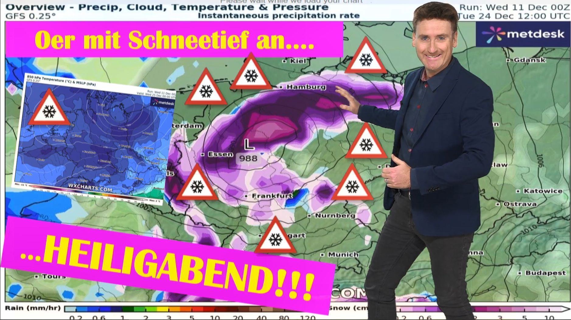 Schneebombe an Heiligabend? Wettermodell zaubern an Weihnachten plötzlich einen brachialen Wintereinbruch aus dem Hut!