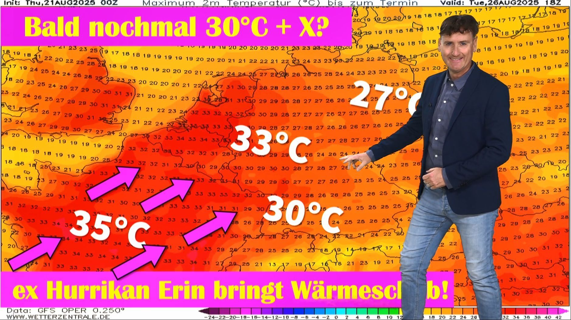 Video: Nächste Woche wieder 30 Grad und mehr - schuld daran: ein ex Hurrikan! Zuvor ein sonniges, aber kühles Wochenende!