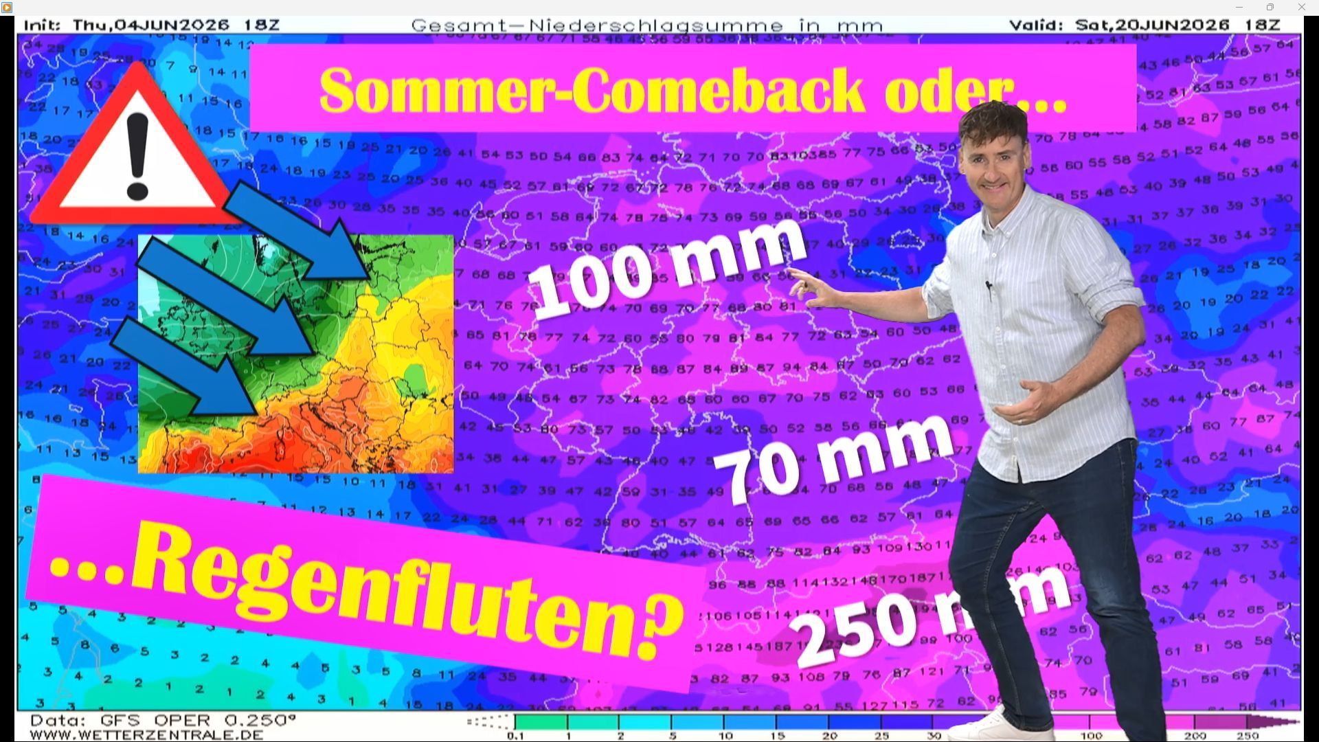 Video: Großwetterlage auf der Kippe: Zwischen Sommerluft und Sintflut - das wird spannend! Verfrühze Schafskälte!